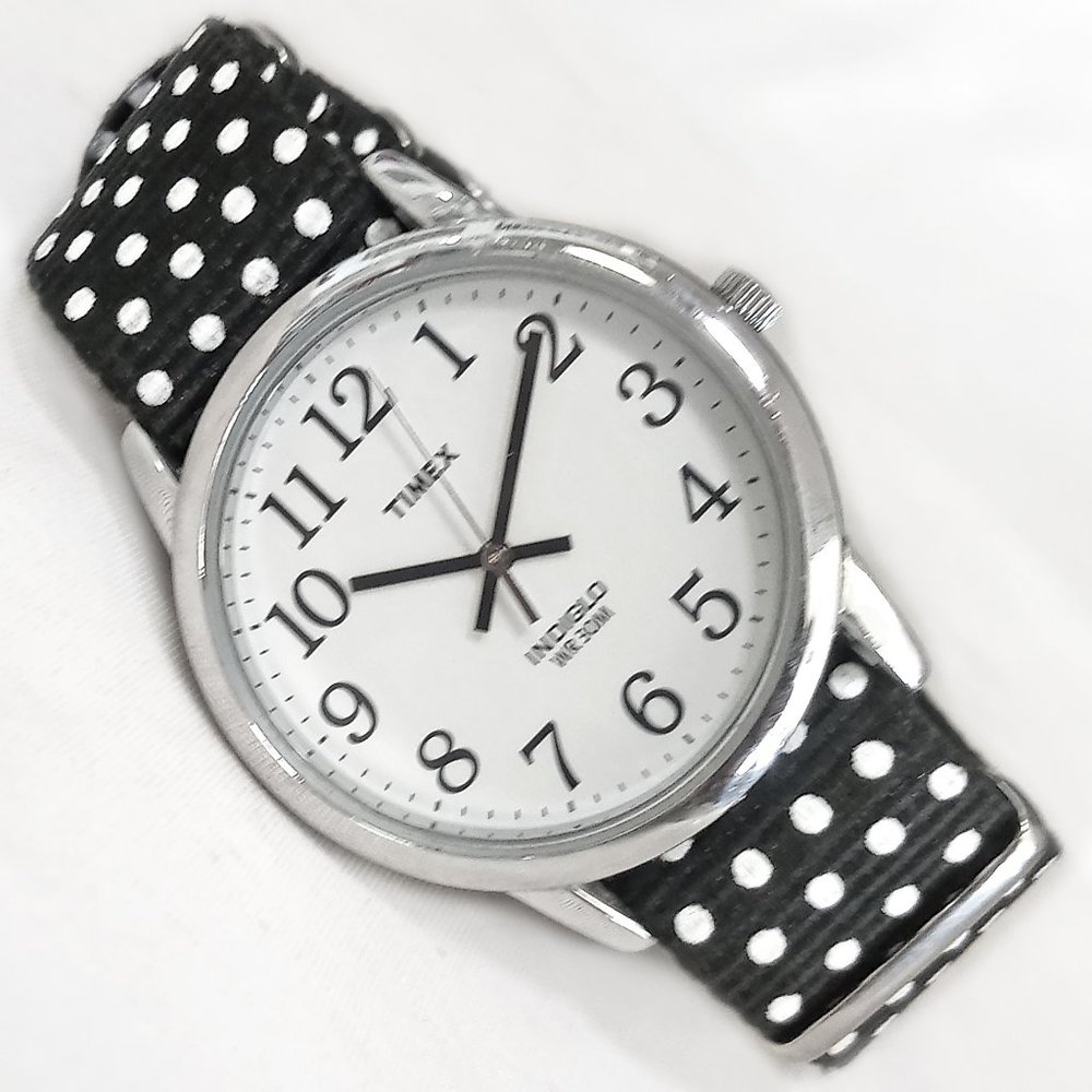 Timex Indiglo Watch Polka Dot Nylon Band 35mm